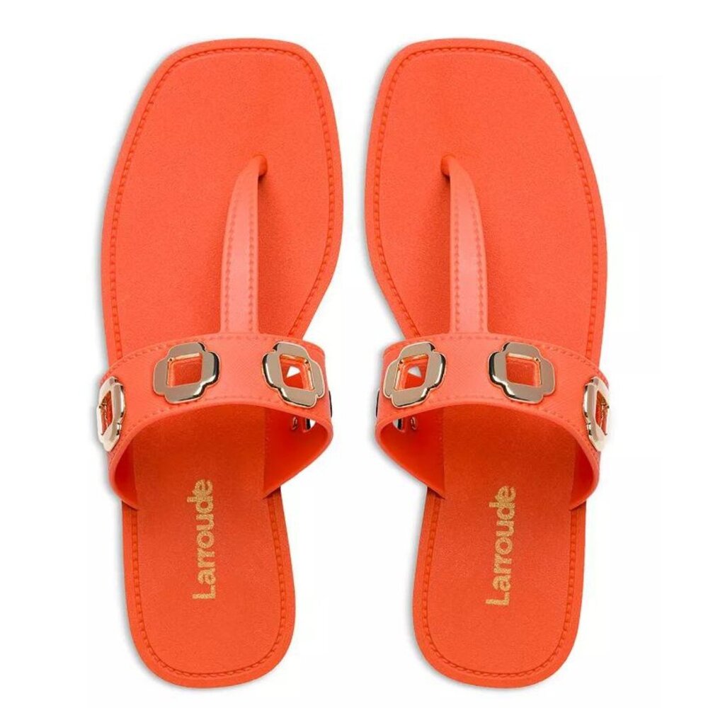 Larroudé Milan S Jelly Sandals In Orange PVC - NWOB